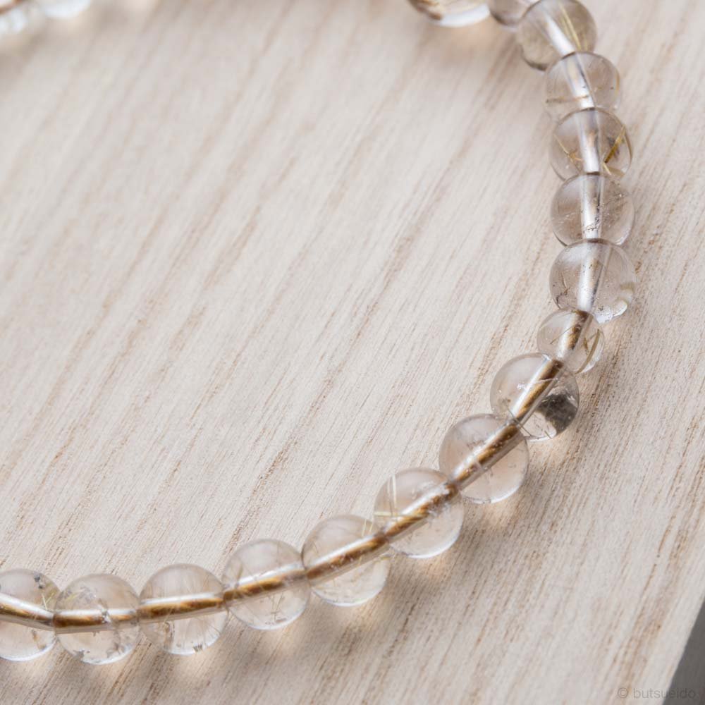 金線入水晶　(正絹房)　御念珠 Amazon | 数珠 京念珠 女性用 金線入水晶 7.5mm玉（共）上仕立